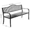 Gardenised Outdoor Powder Coated Steel Park Bench, Garden Bench with Pop Up Middle Table, Lawn Decor Seating Bench for Yard, Patio, Garden, Balcony, and Deck QI003461L - alternate 5